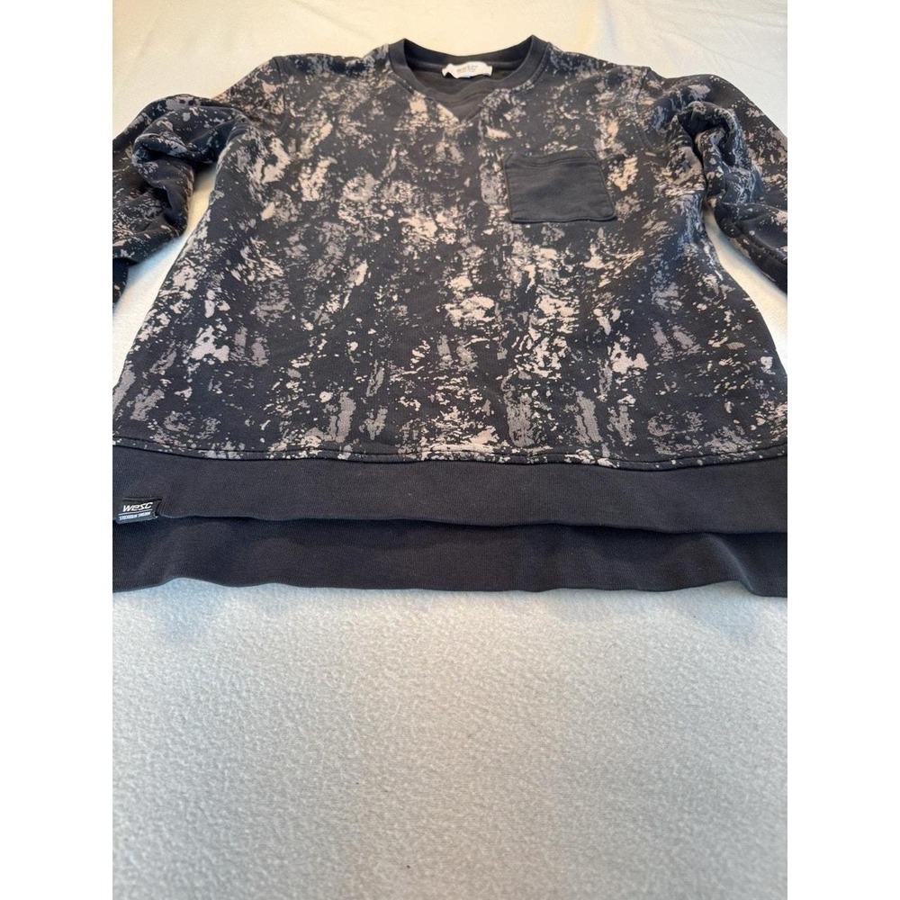 Wesc Branko Sweatshirt in black acid wash  XS - Picture 6 of 8